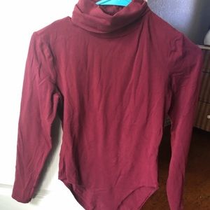 American apparel red turtleneck bodysuit size med
